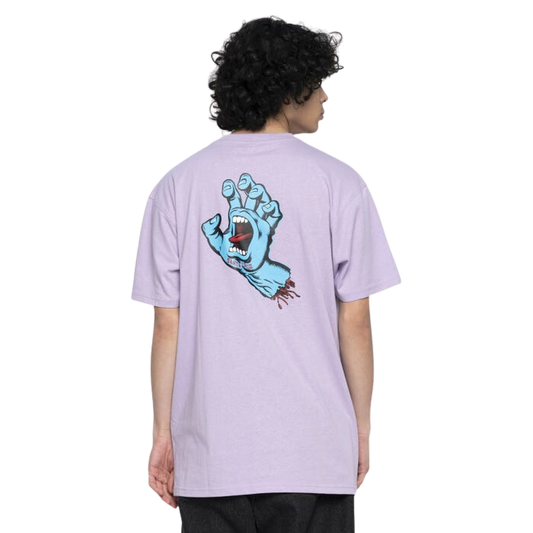 Santa Cruz Screaming Hand Chest T-Shirt Digital Lavender