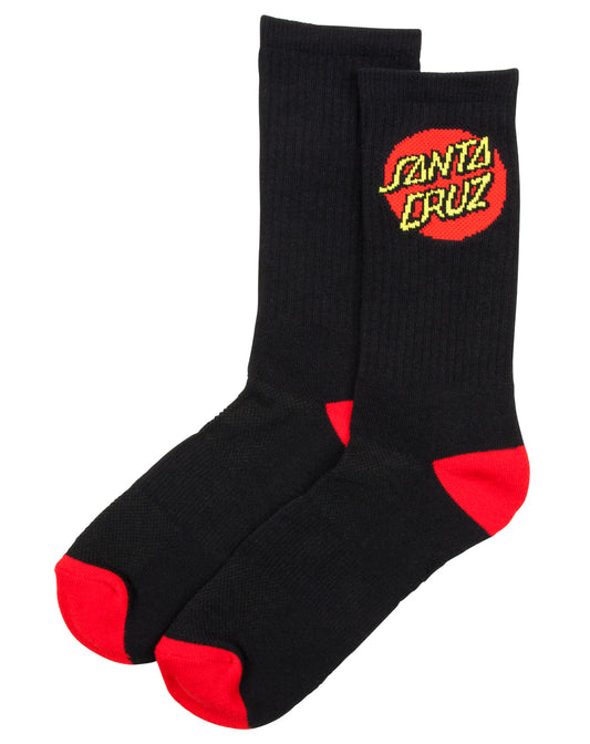 Santa Cruz Classic Dot Black/White Socks (2 Pack)